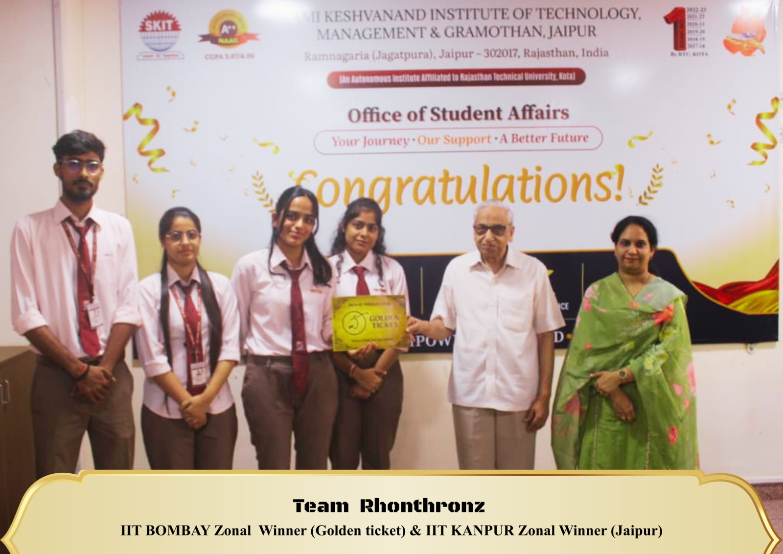 Toppers and achievers of SKIT Jaipur on the Wall of Fame